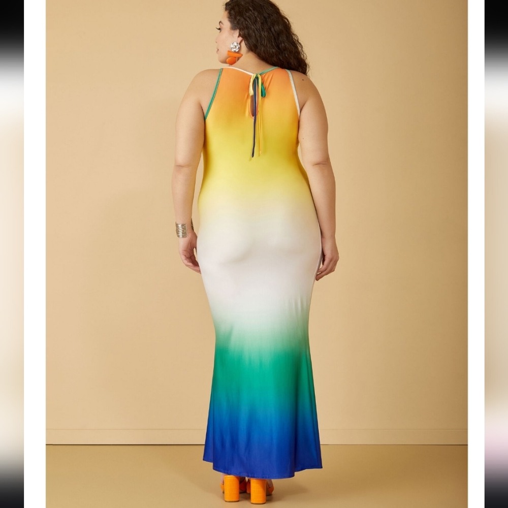 NWT ASHLEY'S Ombre Maxi Bodycon Dress Size 22/24 - Picture 2 of 10